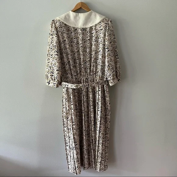 Vintage Breli Originals Button Down Cottage Floral Pleated Dress Size 16 - Picture 11 of 17